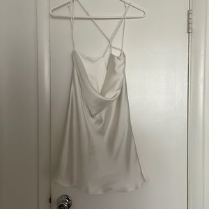 Zara white satin mini dress NWT
